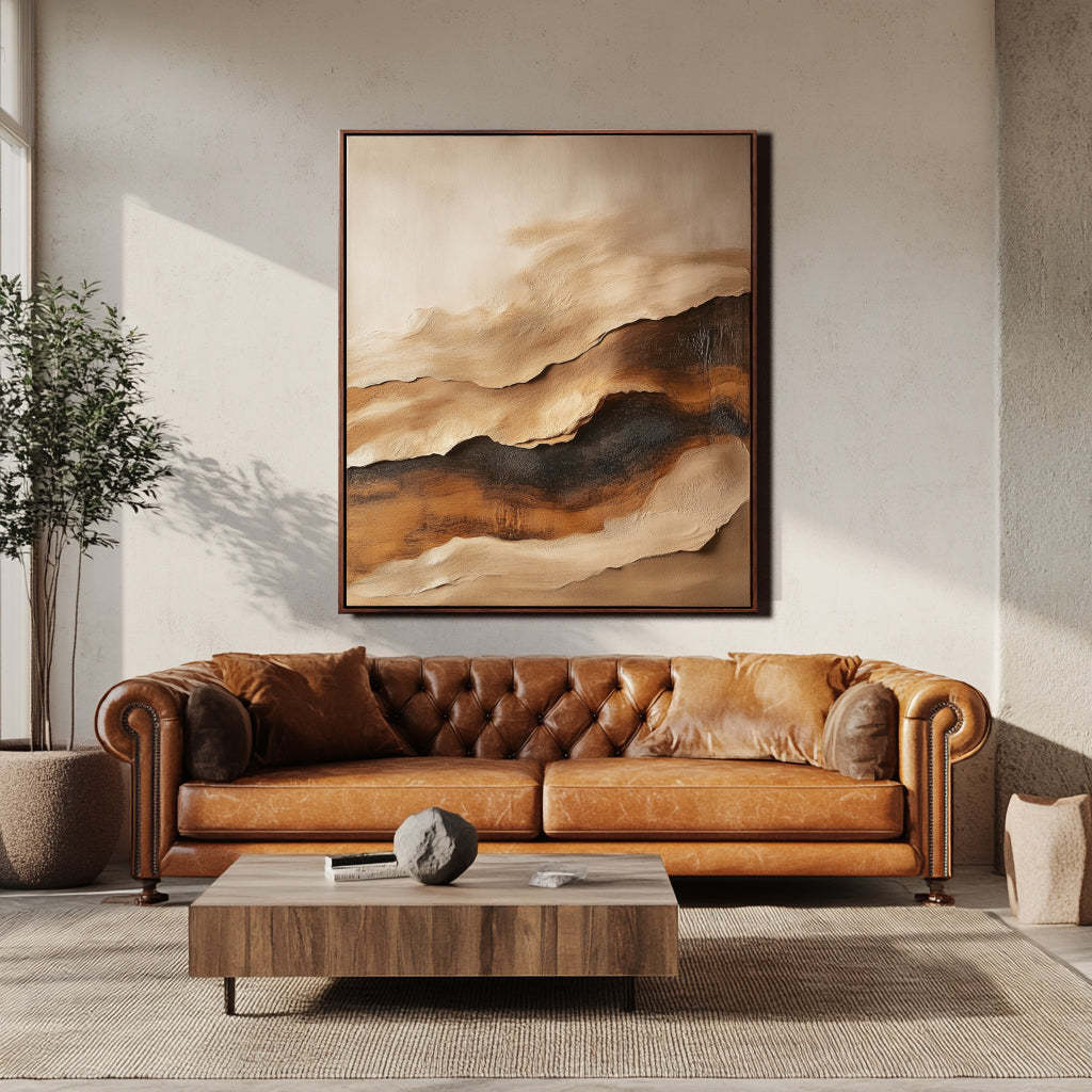 Timeless Terrain Earthy Color Layered Texture Abstract Wall Art