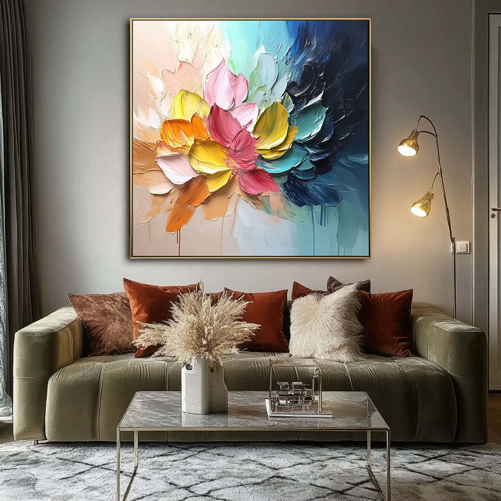 Blossom Color Burst Radiant Petals Abstract Wall Art