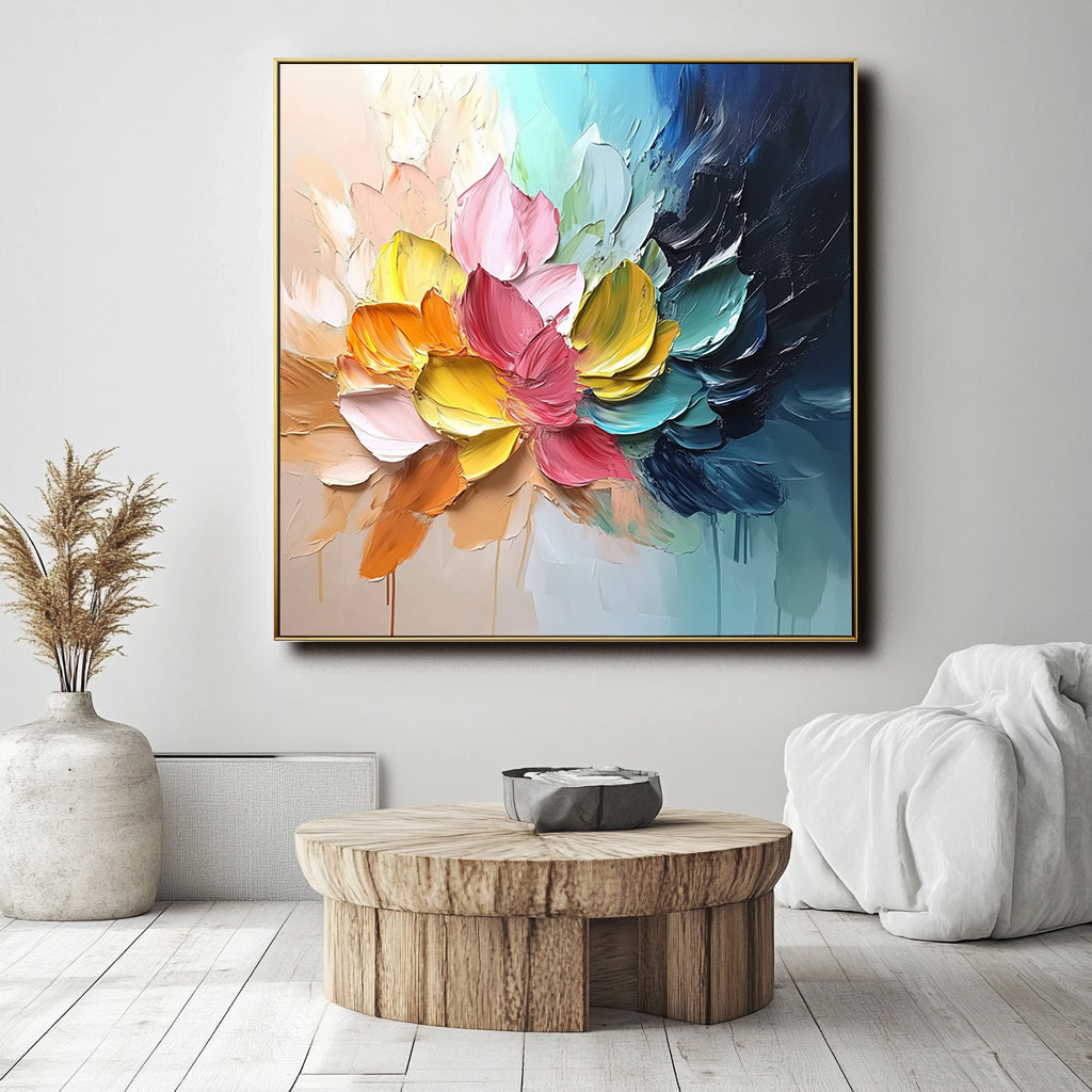 Blossom Color Burst Radiant Petals Abstract Wall Art