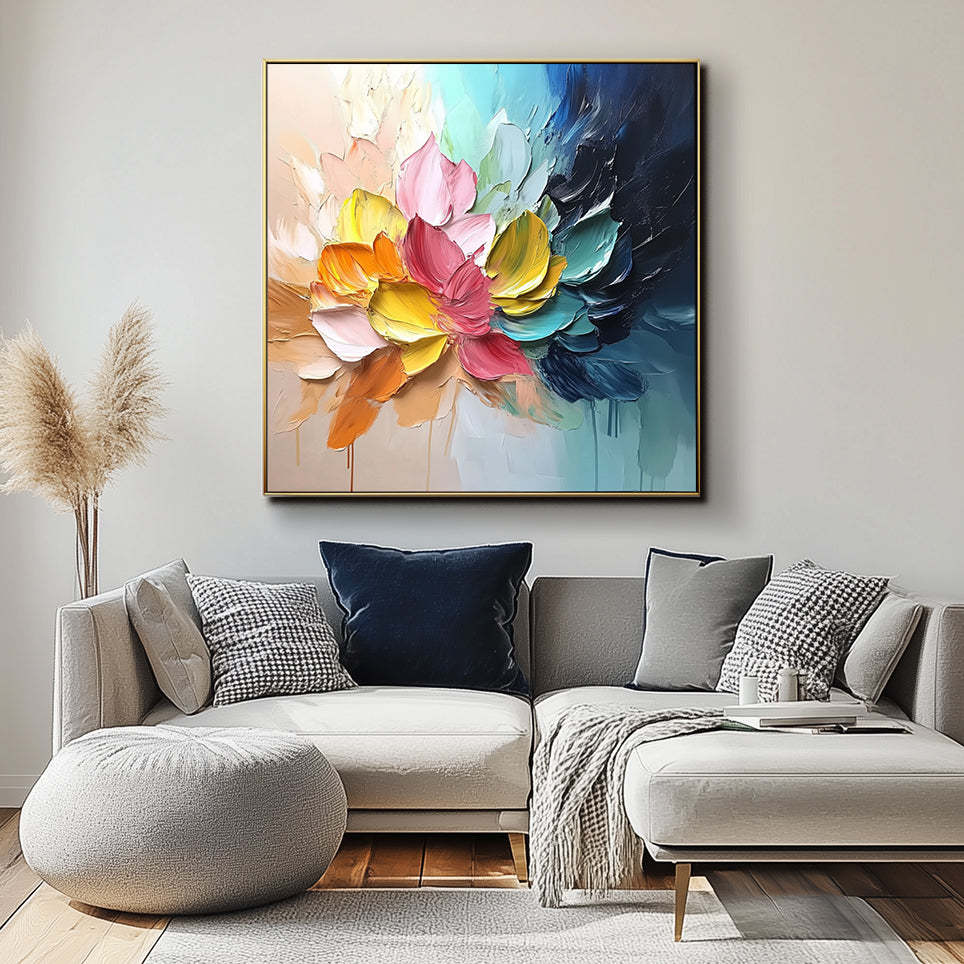 Blossom Color Burst Radiant Petals Abstract Wall Art