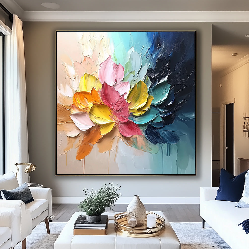 Blossom Color Burst Radiant Petals Abstract Wall Art