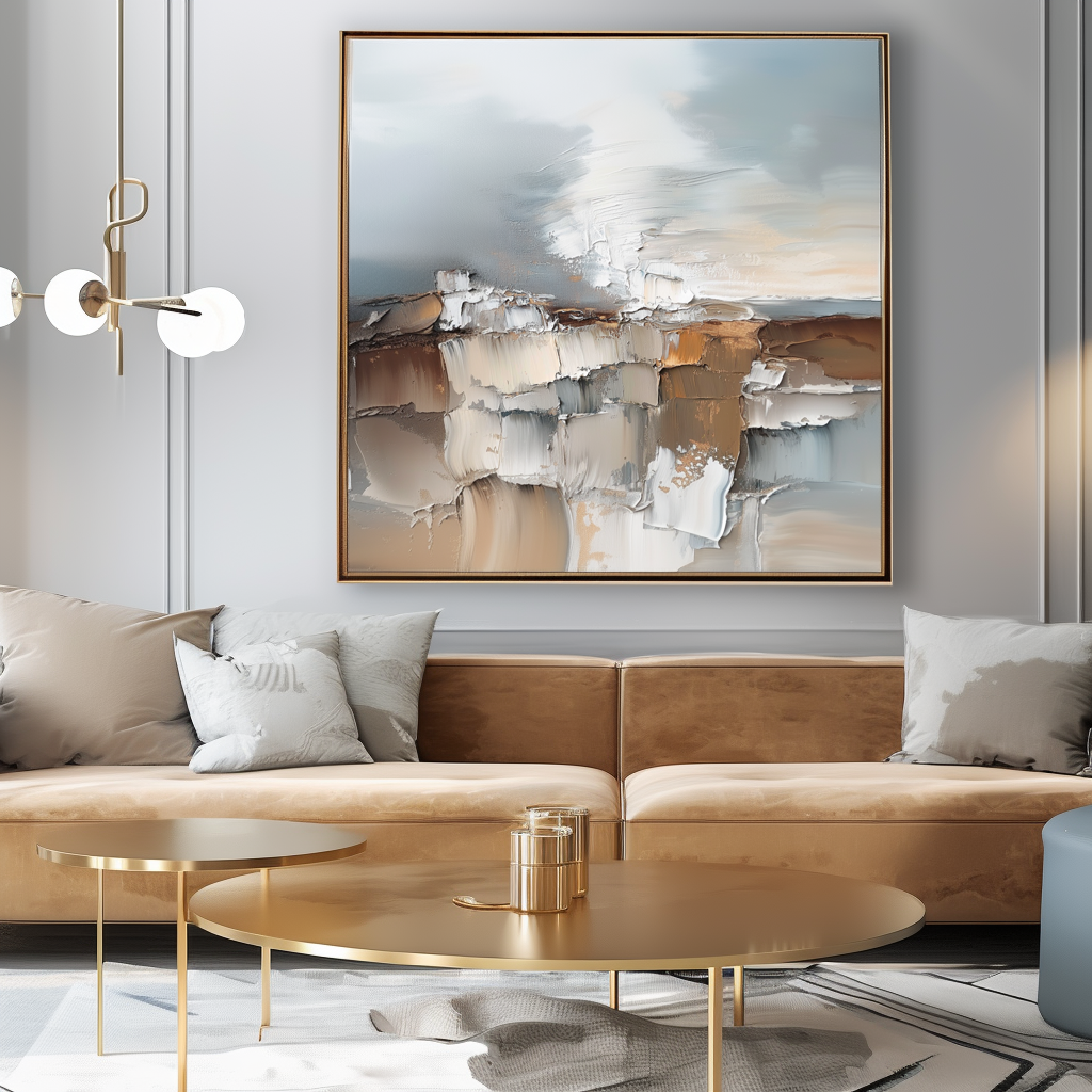 Fragmented Stillness Abstract Cliff Texture Wall Art