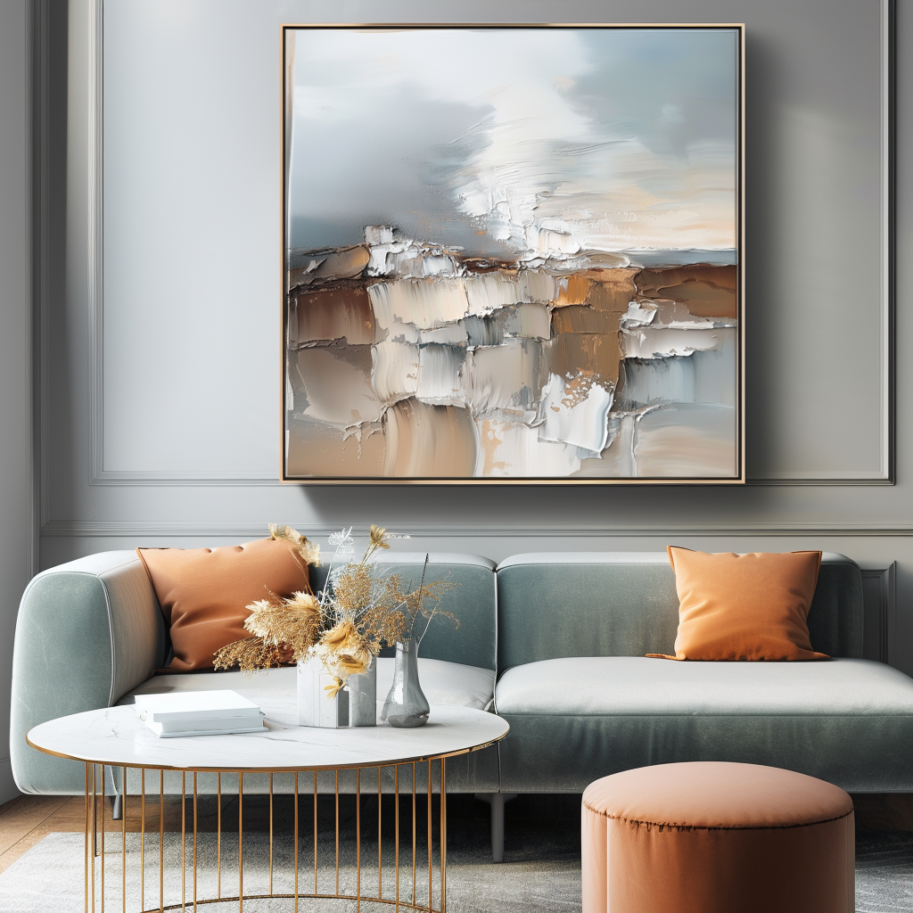 Fragmented Stillness Abstract Cliff Texture Wall Art