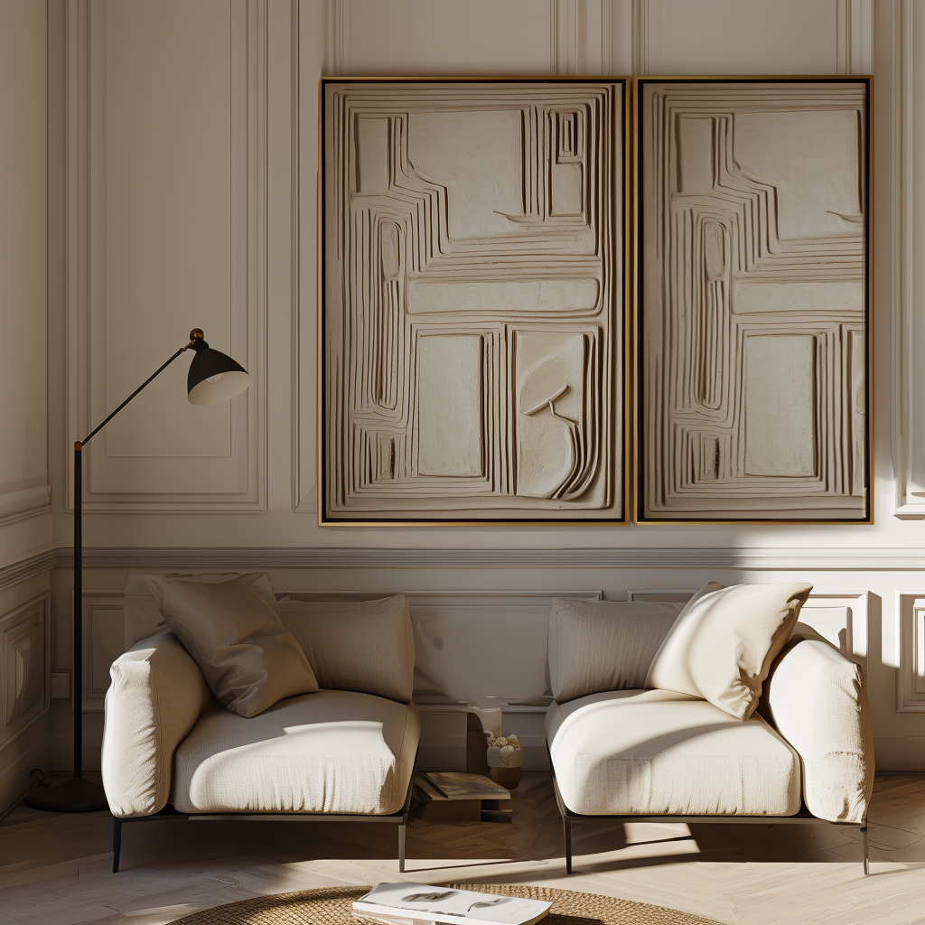 Classical Abstraction Linear Depth Abstract Wall Art