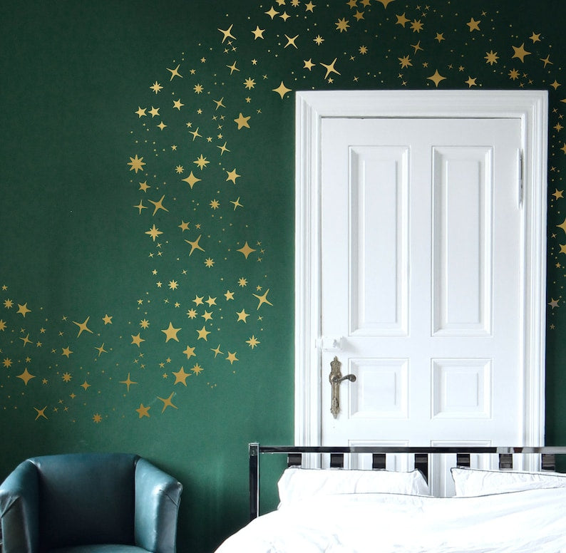 Sparkling star wall sticker, removable decoration
