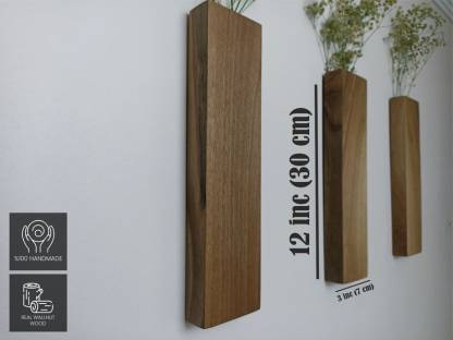 Wood Wall Pocket, Wooden Wall Vase, Faux Walnut Flower Holder, Walnut Wall Decor, Walnut Wood Wall Pocket, Wood Hanging Vase , Wall hanging