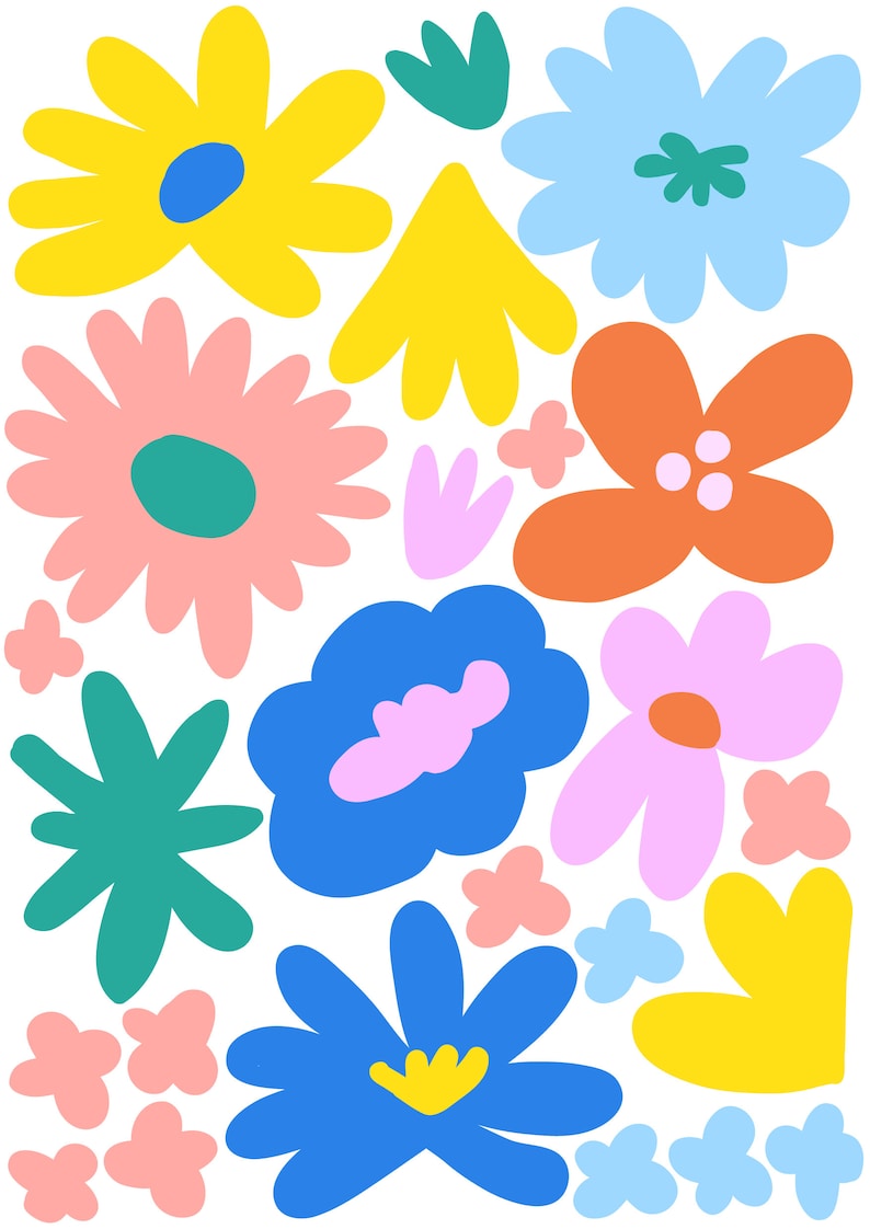 Bohemian-style plant pattern, removable flower sticker
