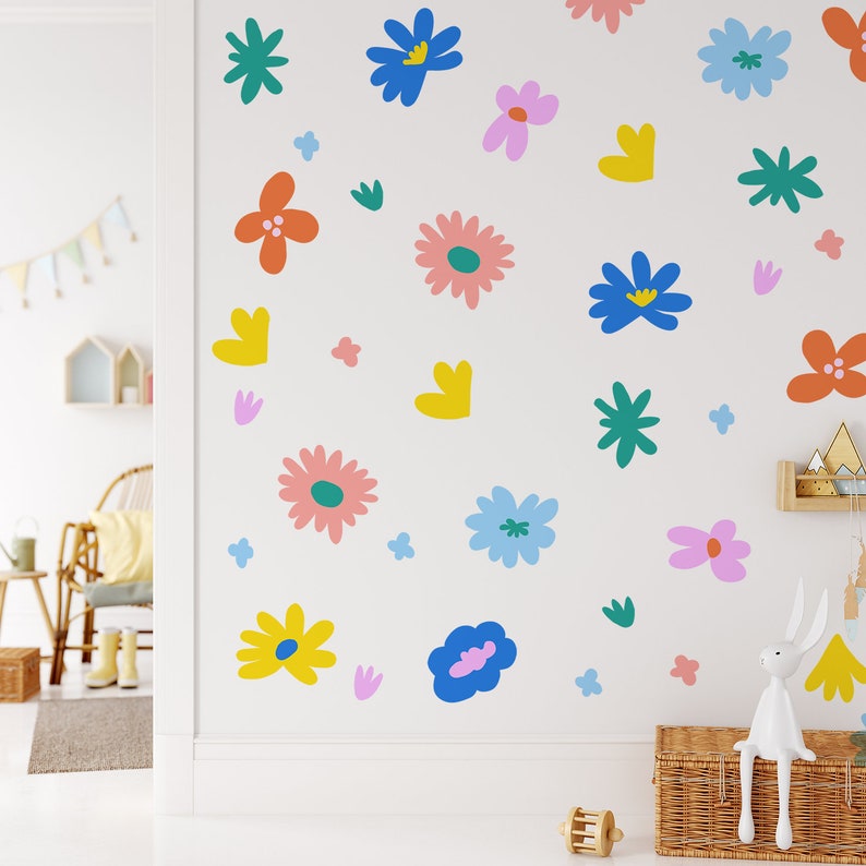 Bohemian-style plant pattern, removable flower sticker