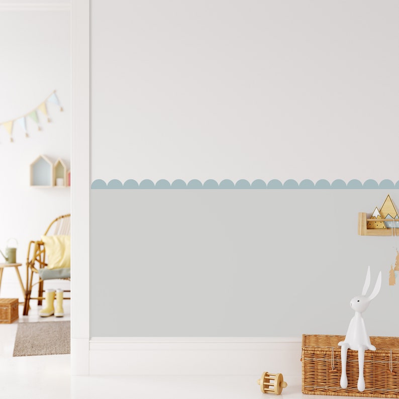 Classic Scallop Edge Wall Stickers, Removable Wall Decoration Strip