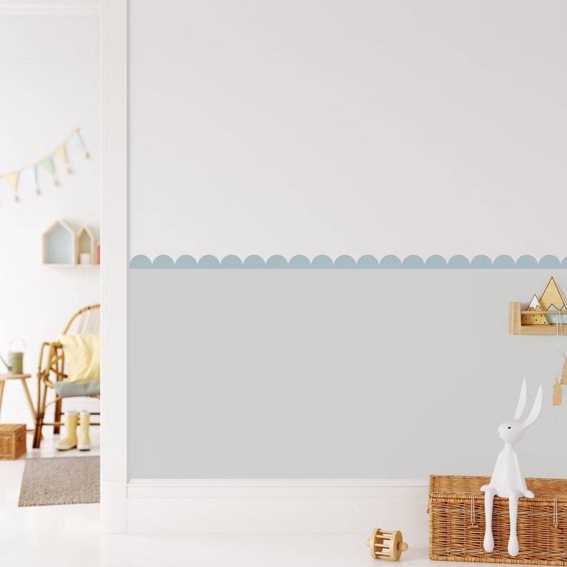 Classic Scallop Edge Wall Stickers, Removable Wall Decoration Strip