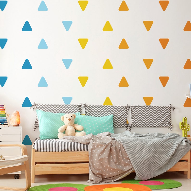 Rainbow Square Wall Stickers, Colorful Squares, Peel-and-Apply Decoration