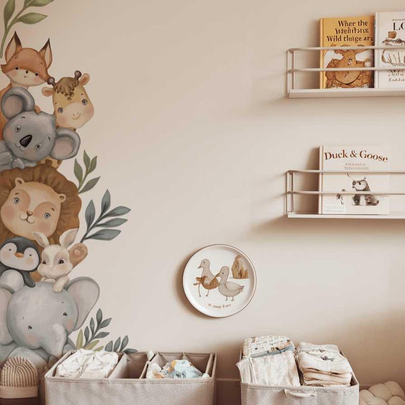 Jungle animal wall sticker, removable decoration