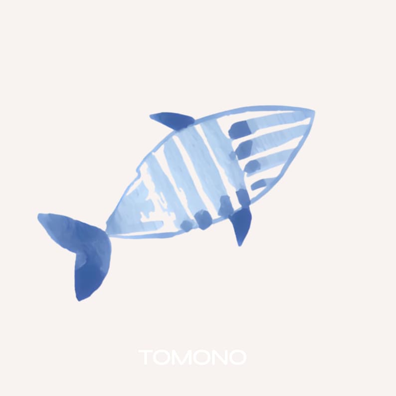 Coastal Watercolor Fish Decals – Peel & Stick Modern Farmhouse Boho Decor, Beach House Wall Art, Minimalist Sea Life Stickers