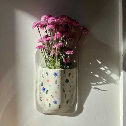 Handmade Porcelain Wall Pocket Vase