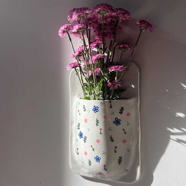 Handmade Porcelain Wall Pocket Vase