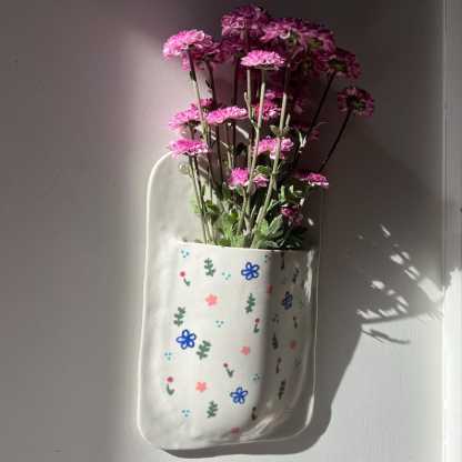 Handmade Porcelain Wall Pocket Vase