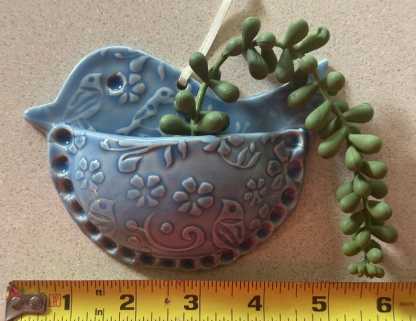 Bird Shaped Air Plant Wall Pocket / Small Wall Vase Planter Holder / Cute Ceramics Decor nClay, Air Fern - 3 1/2" x 5” Msg w/color request