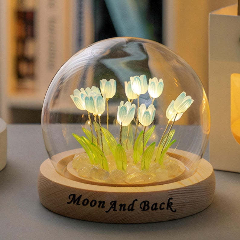 Tulip Lamp – Engraved Night Light, Decorative Lamps Gift Idea