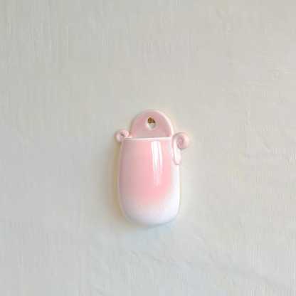 Wall Mount Planter Beige Vase Ceramic Wall Planter Handmade Beige Hanging Vase for Short Flowers Unique Wall Mountable Ceramic Decorative