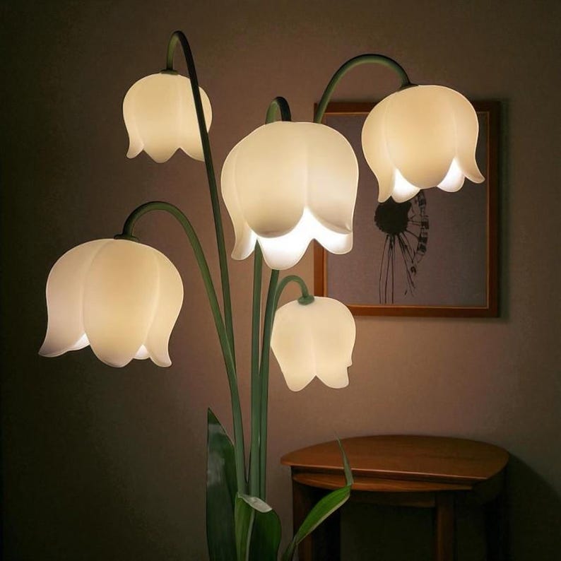 Lily of the Valley Table Lamp – Elegant Floral Bedside Decorative Lamps
