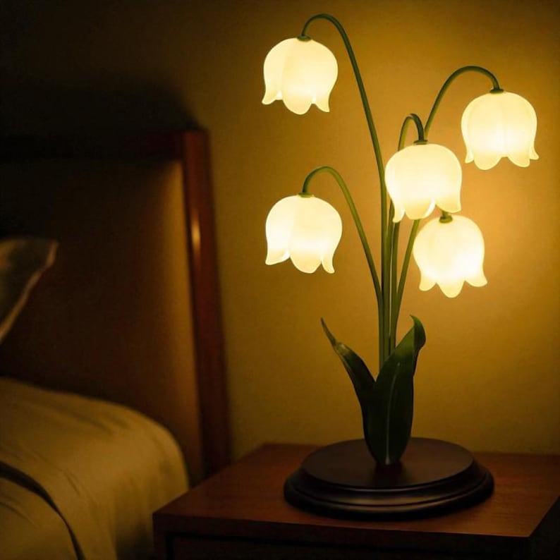 Lily of the Valley Table Lamp – Elegant Floral Bedside Decorative Lamps