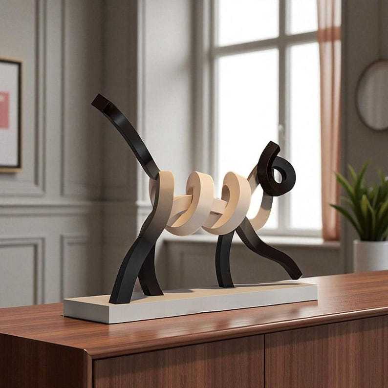 Minimalist Cat Sculpture Elegant Home Decor Gift