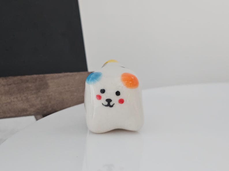 Ceramic Cat Figurine Whimsical Desktop Decor Small Size