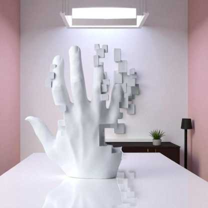 Mosaic Hand Sculpture Postmodern Resin Desk Art