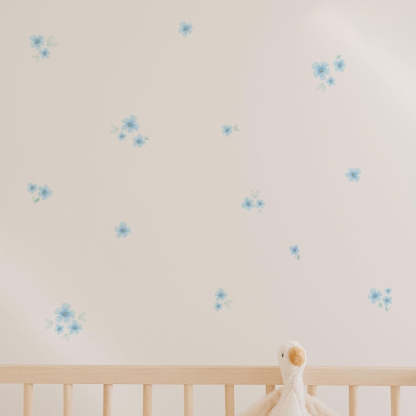 Watercolor Flower Wall Stickers, Pink Flower Removable Decor