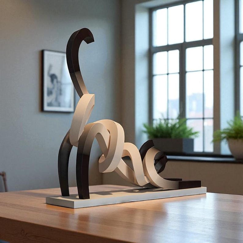 Minimalist Cat Sculpture Elegant Home Decor Gift