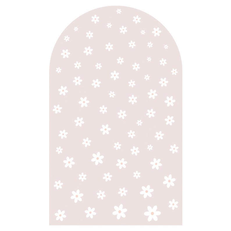 Pale pink daisy arched wall sticker, removable wall decoration