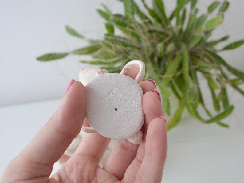 Ceramic Bunny Figurine White Bunny Family Hare Ornament