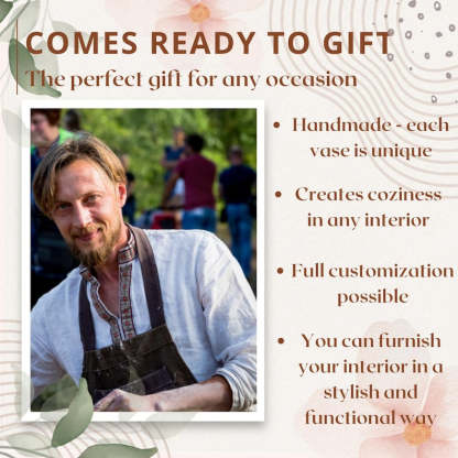 Wall Mount Planter Beige Vase Ceramic Wall Planter Handmade Beige Hanging Vase for Short Flowers Unique Wall Mountable Ceramic Decorative