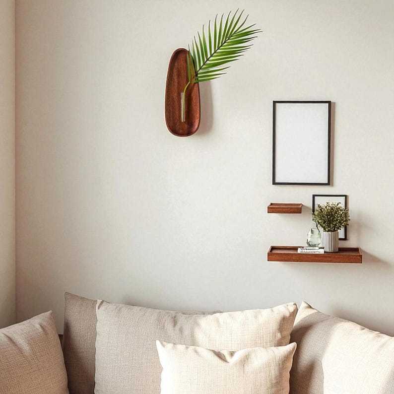 Rustic Wall Mounted Wooden Vase Hanging Planter