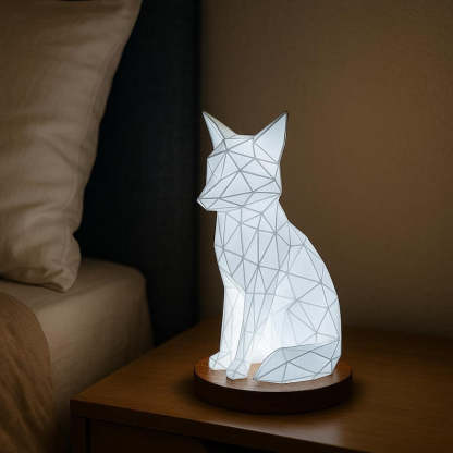 Geometric Fox Lamp – 3D Printed Polygonal LED Decorative Lamps for Home