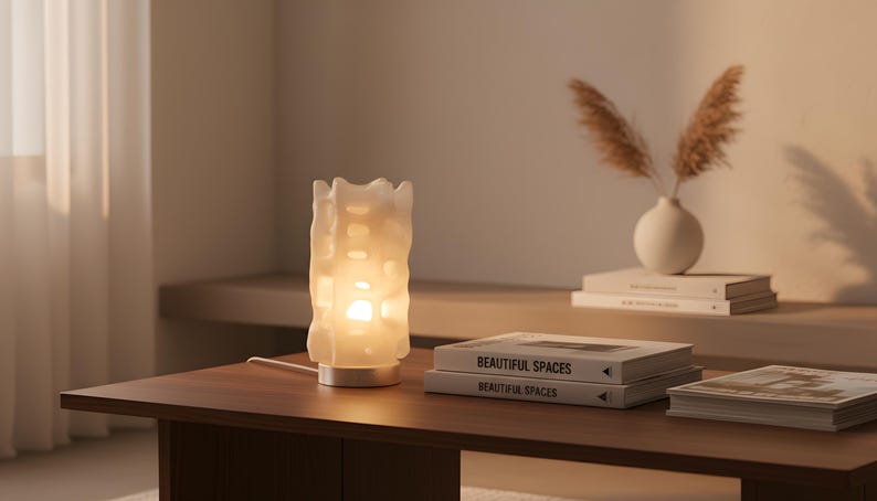 3D-Printed Table Lamp: Coral Inspired Biomorphic Light, Modern Parametric Design