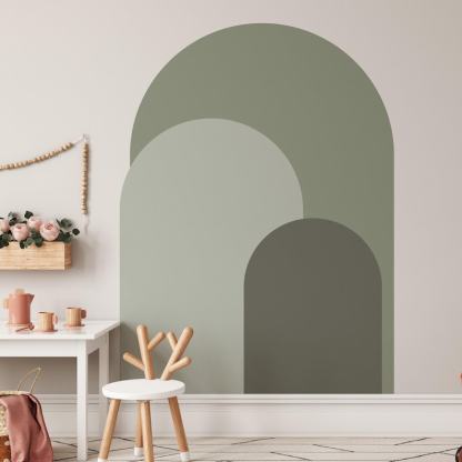 Dusty Green Modern Arch Wall Decal | Peel and Stick Arch Wall Sticker | Removable Self Adhesive Boho Mural | Headboard Sticker