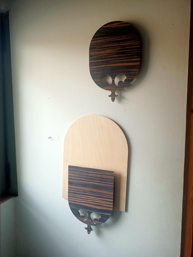 Modern Farmhouse Wall Decor, Vertical Hanging Wandvase Ebony Wood Bud Vase Wall Art, New Home Homeowner Gift, Wooden Cozy Rustic Decorations