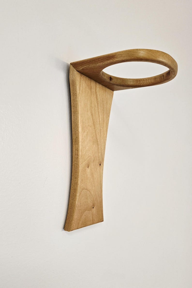 Minimalist Cherry Wood Wall Hanging Vase