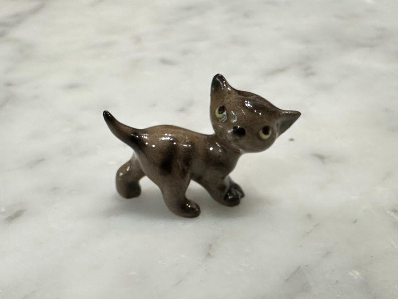 Miniature Cat and Kitten Figurines  Ceramic Animals