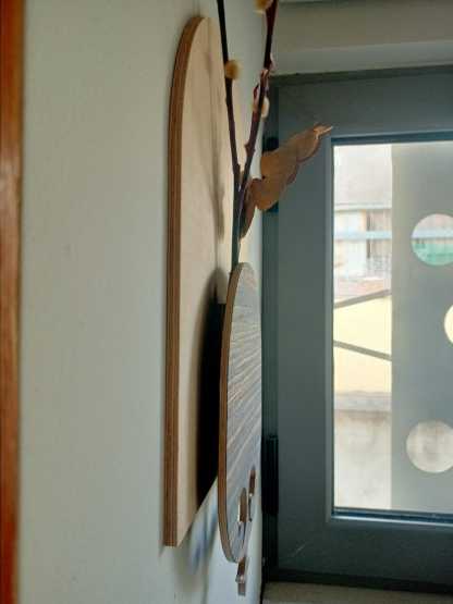 Modern Farmhouse Wall Decor, Vertical Hanging Wandvase Ebony Wood Bud Vase Wall Art, New Home Homeowner Gift, Wooden Cozy Rustic Decorations