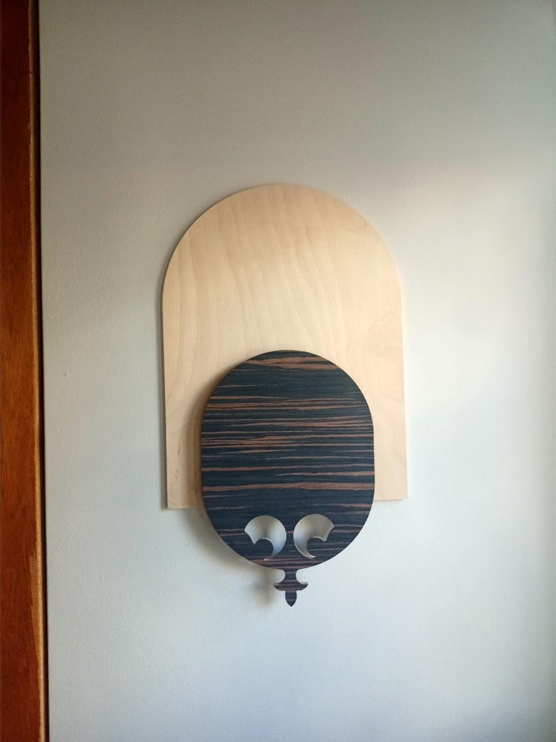 Modern Farmhouse Wall Decor, Vertical Hanging Wandvase Ebony Wood Bud Vase Wall Art, New Home Homeowner Gift, Wooden Cozy Rustic Decorations