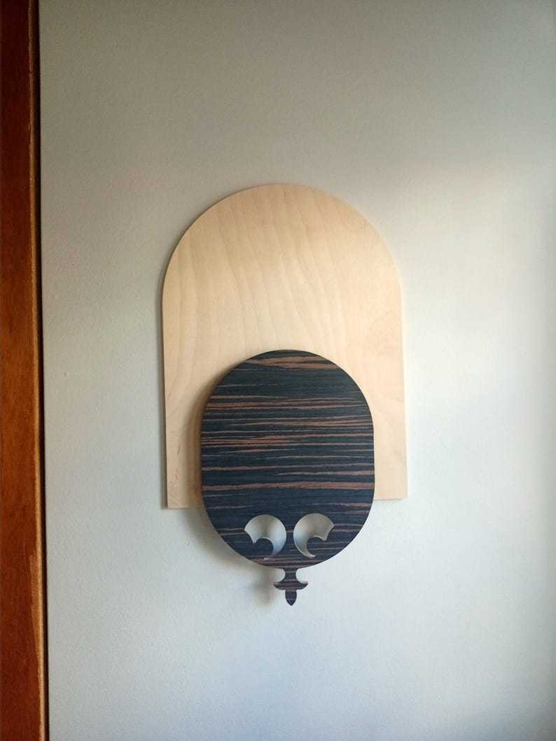 Modern Farmhouse Wall Decor, Vertical Hanging Wandvase Ebony Wood Bud Vase Wall Art, New Home Homeowner Gift, Wooden Cozy Rustic Decorations