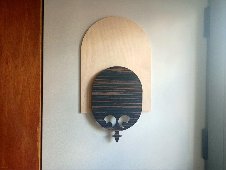 Modern Farmhouse Wall Decor, Vertical Hanging Wandvase Ebony Wood Bud Vase Wall Art, New Home Homeowner Gift, Wooden Cozy Rustic Decorations