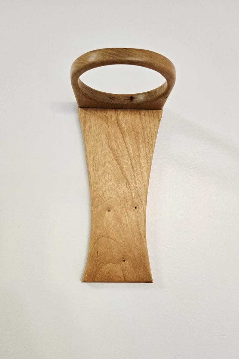 Minimalist Cherry Wood Wall Hanging Vase