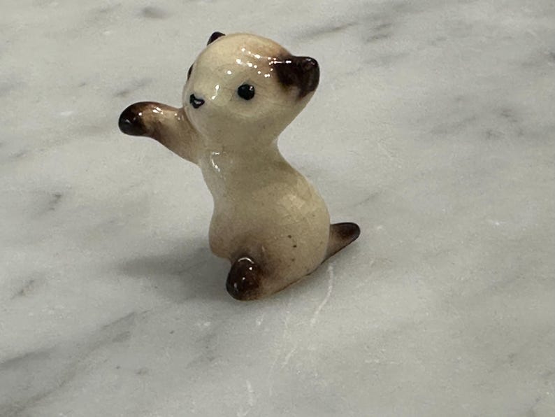 Miniature Cat and Kitten Figurines  Ceramic Animals