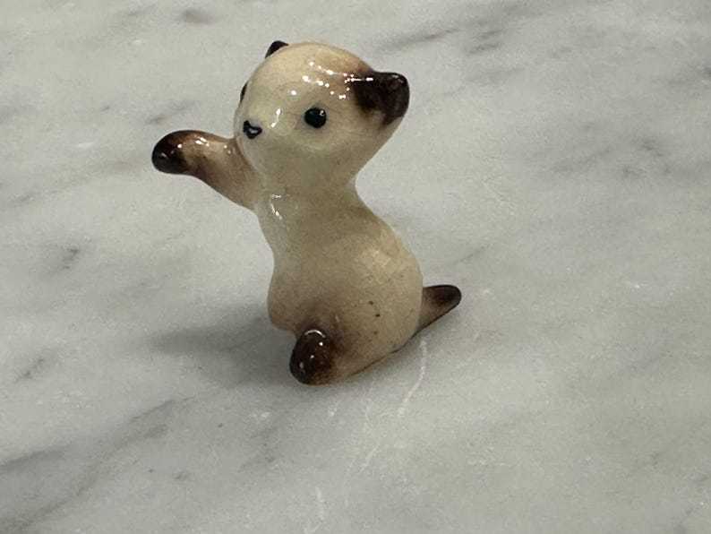 Miniature Cat and Kitten Figurines  Ceramic Animals