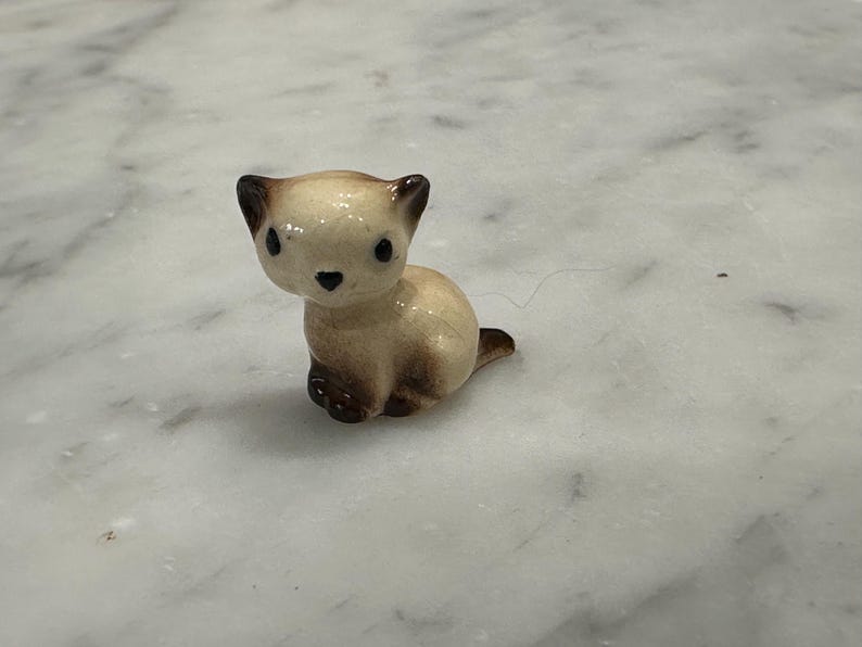 Miniature Cat and Kitten Figurines  Ceramic Animals