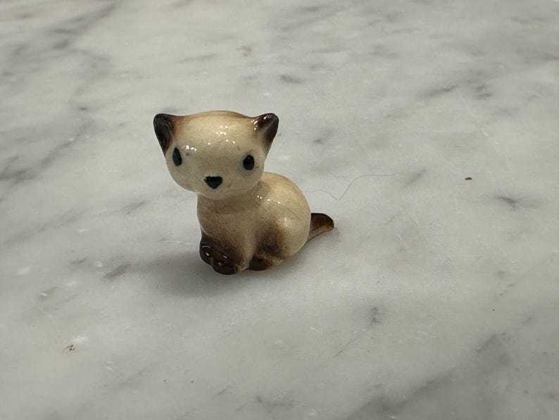 Miniature Cat and Kitten Figurines  Ceramic Animals