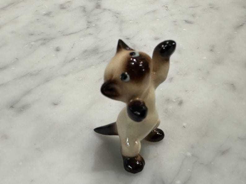 Miniature Cat and Kitten Figurines  Ceramic Animals